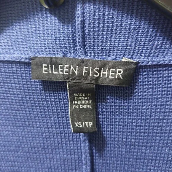 Eileen Fisher Womens Purple Open Front Cardigan XS - Silk & Organic Cotton Blend - Picture 5 of 8
